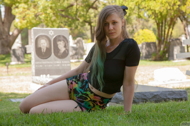 Picture 5 - Evelyn Bishop in a cemetery on Zishy