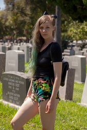 Picture 13 - Evelyn Bishop in a cemetery on Zishy